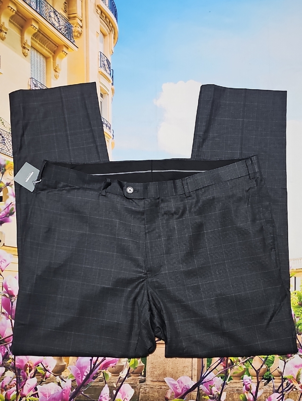 Indochino Gray Plaid Wool Dress Pants Size‎ 38x31 NWT